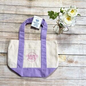 Trader Joe’s Mini Tote Bag Pastel Purple - New